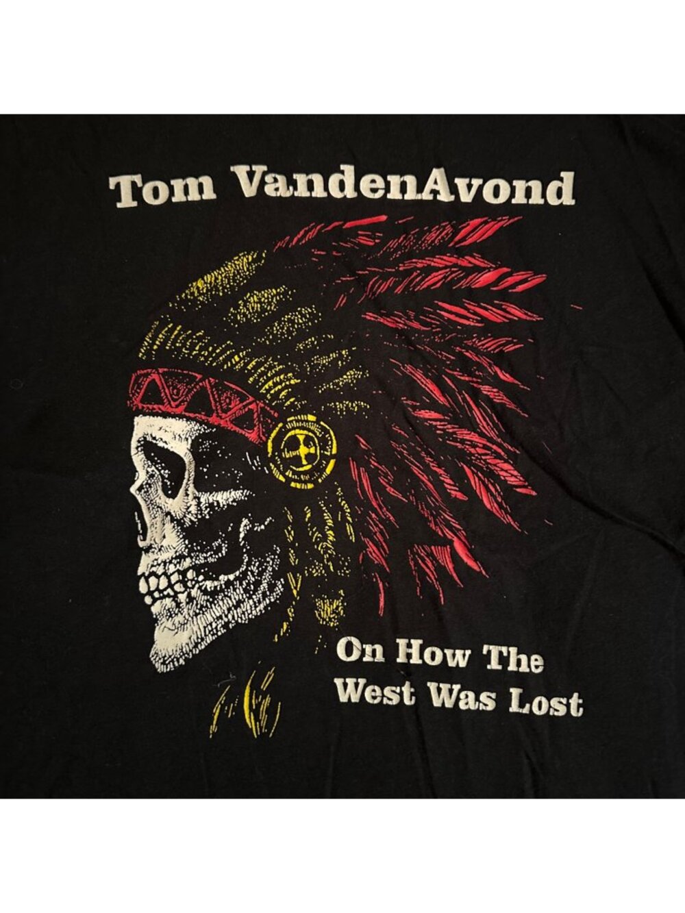 Tom VandenAvond On How The West Was Lost Black Graphic T-Shirt Skull & Feather D